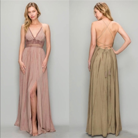 5 Pack Mauve Lace Maxi Dress - Picture 2 of 2